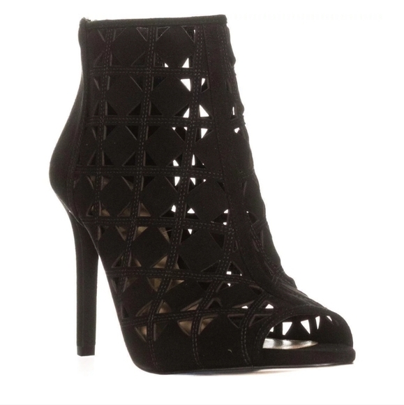 MICHAEL Michael Kors Bootie Peep Toe Perforated Booties, Black Size 10M - Picture 1 of 8
